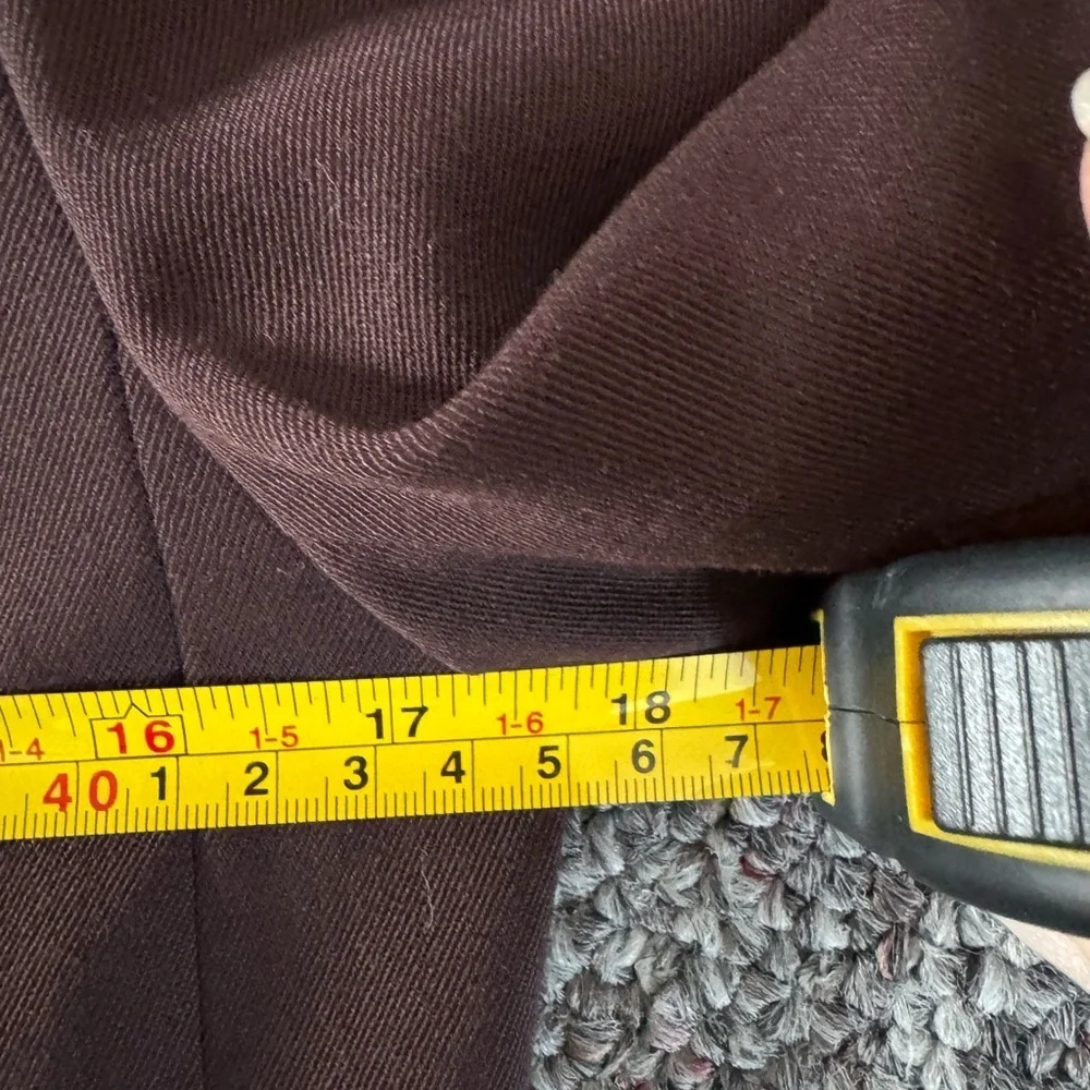 Vintage Moschery Academia Preppy Chocolate Brown Double-Breasted 100% Wool Coat - Picture 13 of 15